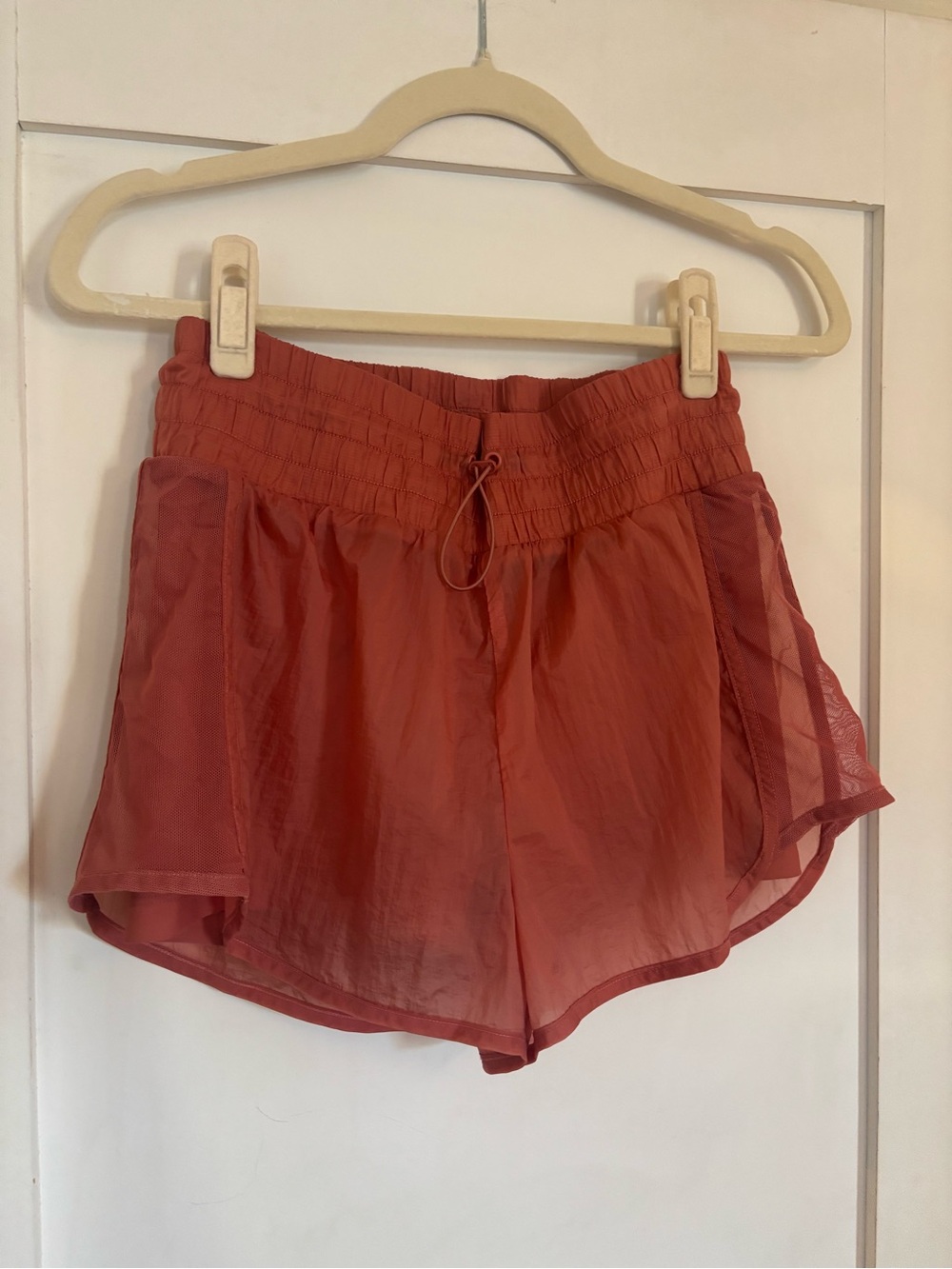 Old Navy | High-Waisted Salmon Lightweight Water-Repellent 2-in-1 Run Shorts